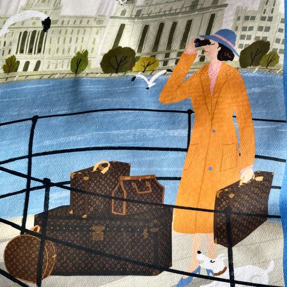 LOUIS VUITTON XL LV Cotton Tote Shopping 16" Shanghai Bag Speedy XL Gym Laptop - Picture 6 of 7